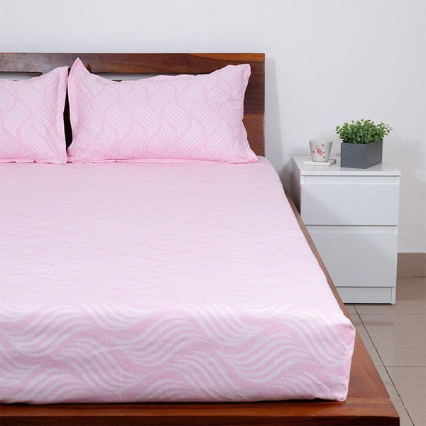 Bedsheets - Archit Wavy Bedsheet - Pink