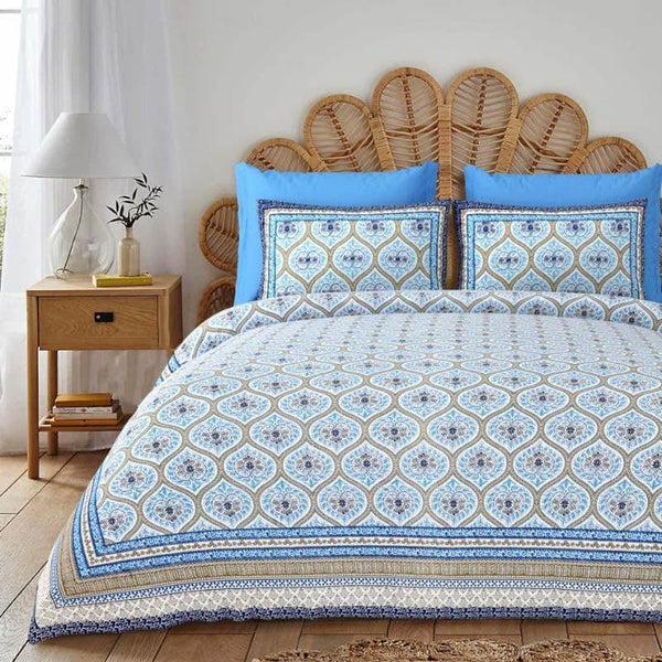 Buy Arsha Floral Bedsheet - Blue Bedsheets from Vaaree