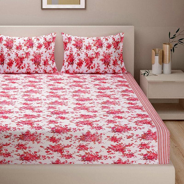 Bedsheets - Aruni Floral Bedsheet - Pink