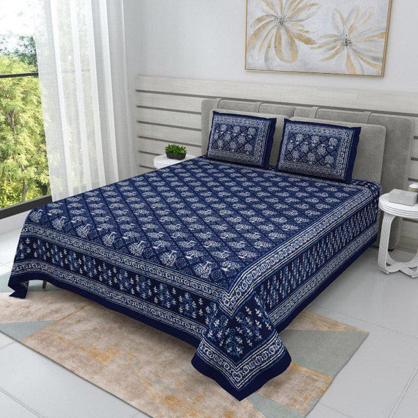 Buy Arushi Printed Bedsheet - Blue Bedsheets from Vaaree