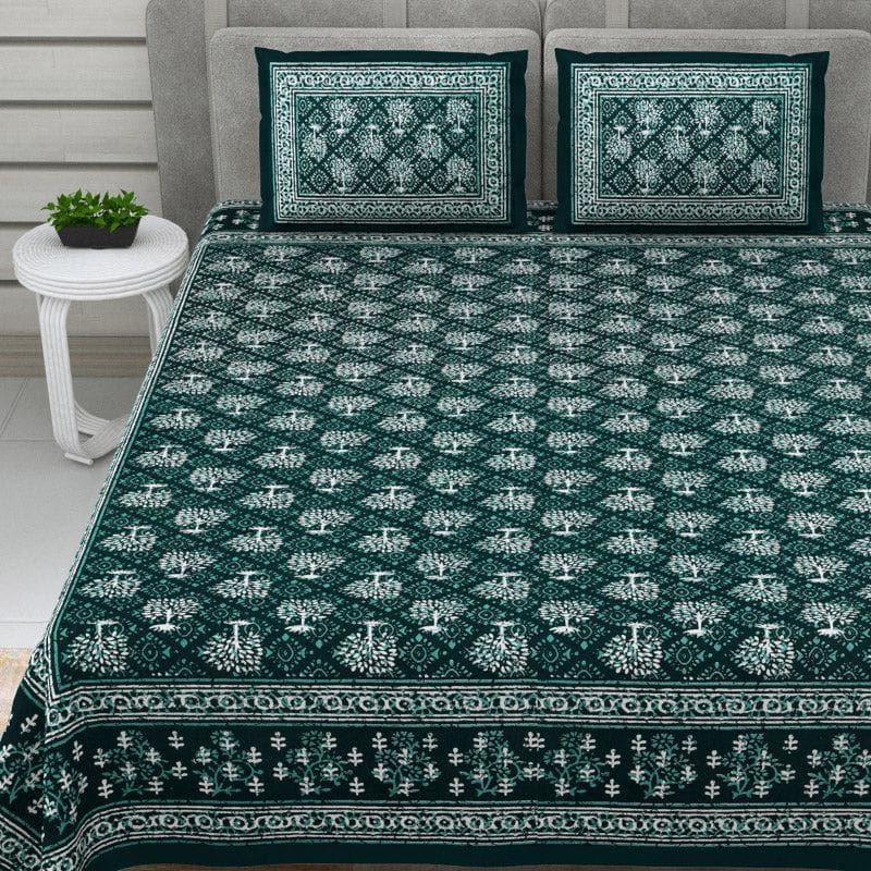 Buy Arushi Printed Bedsheet - Green Bedsheets from Vaaree