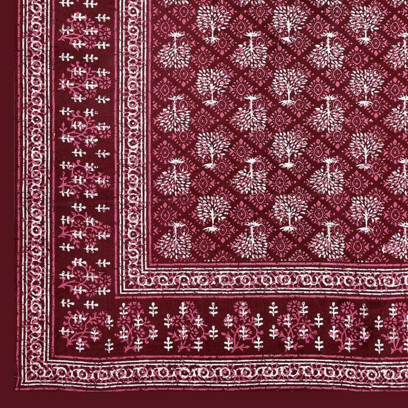 Buy Arushi Printed Bedsheet - Maroon Bedsheets from Vaaree