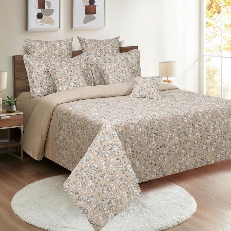 Buy Arza Floral Bedsheet - Beige Bedsheets from Vaaree