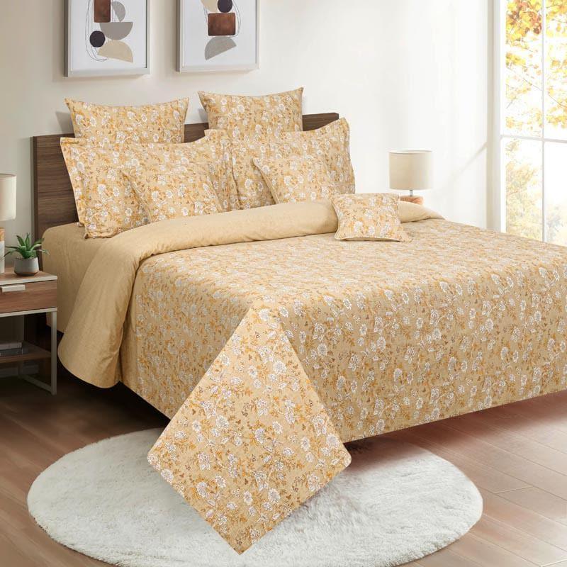 Bedsheets - Arza Floral Bedsheet - Yellow
