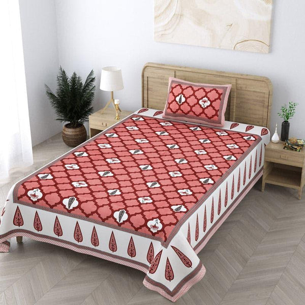 Buy Ashima Printed Bedsheet - Maroon Bedsheets from Vaaree