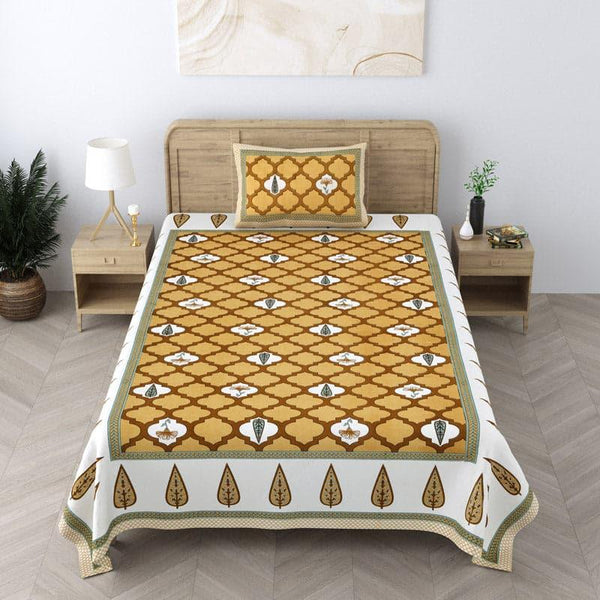 Buy Ashima Printed Bedsheet - Mustard Bedsheets from Vaaree