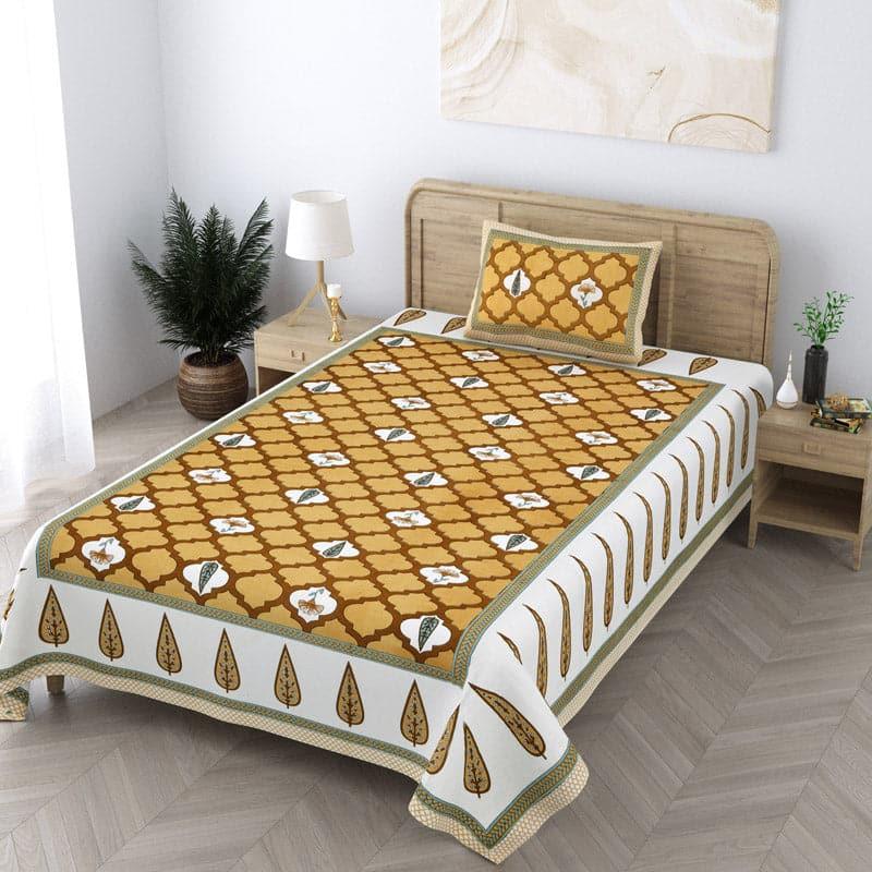 Buy Ashima Printed Bedsheet - Mustard Bedsheets from Vaaree