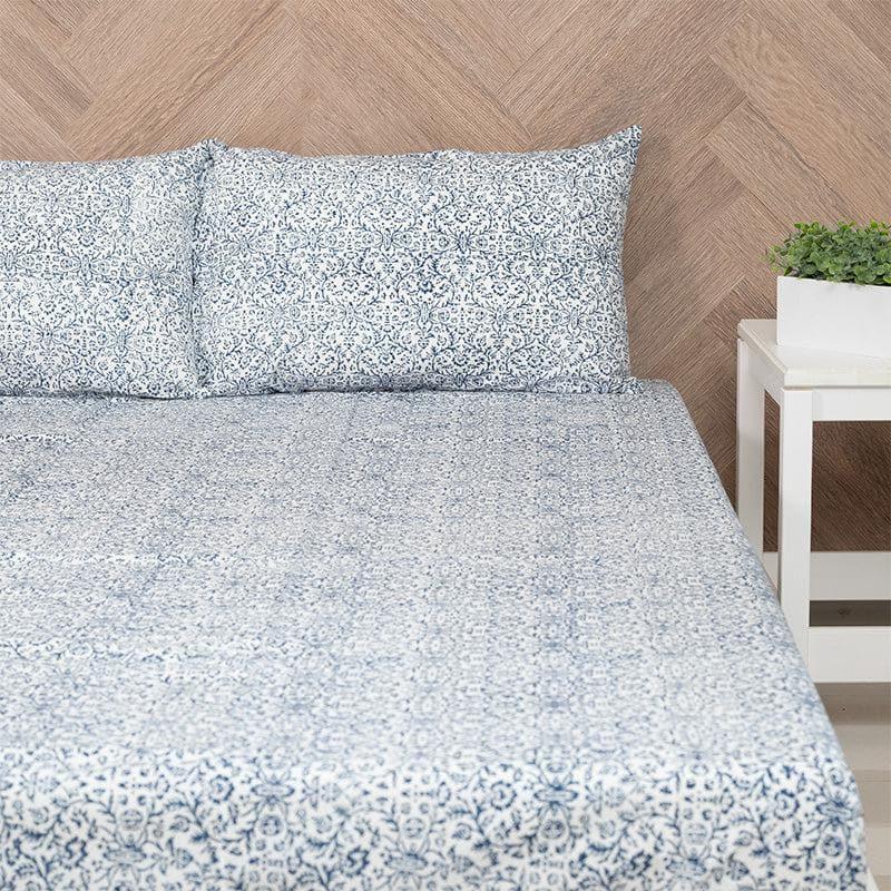 Buy Asteria Ethnic Printed Bedsheet - Blue Bedsheets from Vaaree