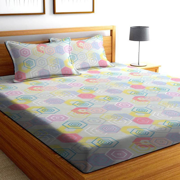 Buy Augusta Hexagon Printed Bedsheet Bedsheets from Vaaree