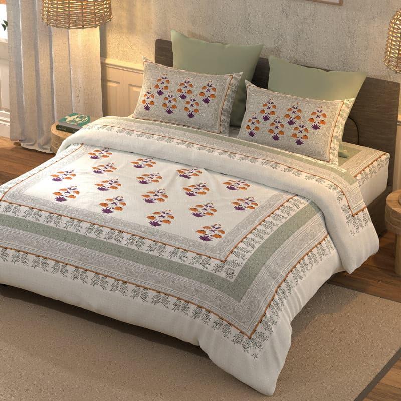 Bedsheets - Aviendha Ethnic Bedsheet - Green