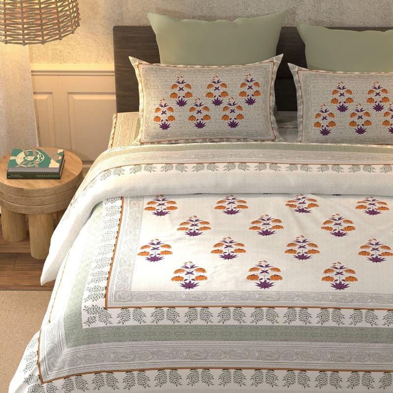 Bedsheets - Aviendha Ethnic Bedsheet - Green