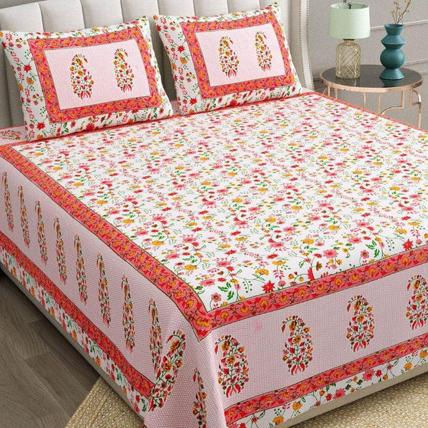 Buy Avinya Floral Bedsheet - Red Bedsheets from Vaaree