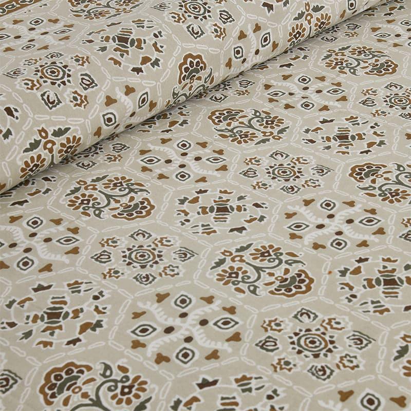 Buy Avsara Floral Bedsheet - Brown & Beige Bedsheets from Vaaree