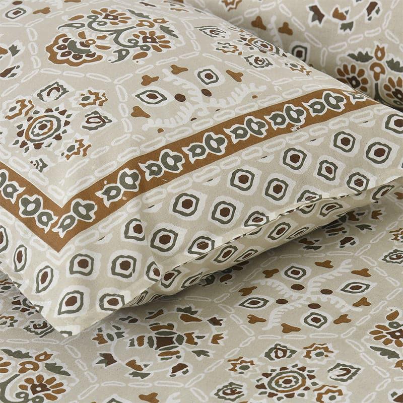 Buy Avsara Floral Bedsheet - Brown & Beige Bedsheets from Vaaree