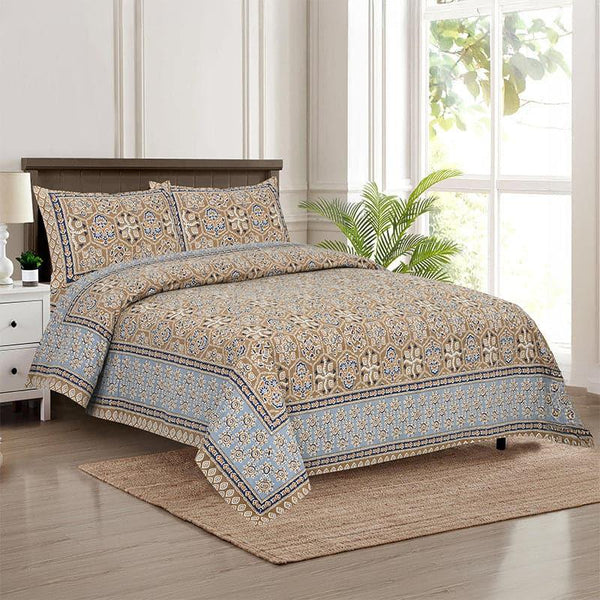 Buy Avsara Floral Bedsheet - Brown & Grey Bedsheets from Vaaree