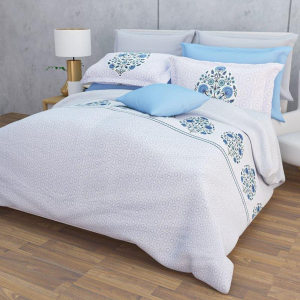 Buy Awana Ethnic Bedsheet - Blue Bedsheets from Vaaree