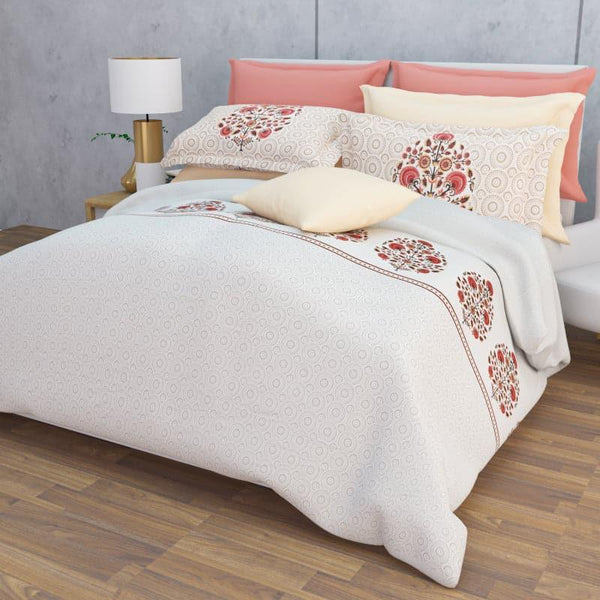 Bedsheets - Awana Ethnic Bedsheet - Red