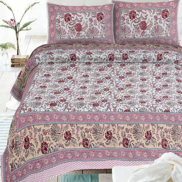 Buy Bagh Ma Bedsheet - Pink Bedsheets from Vaaree