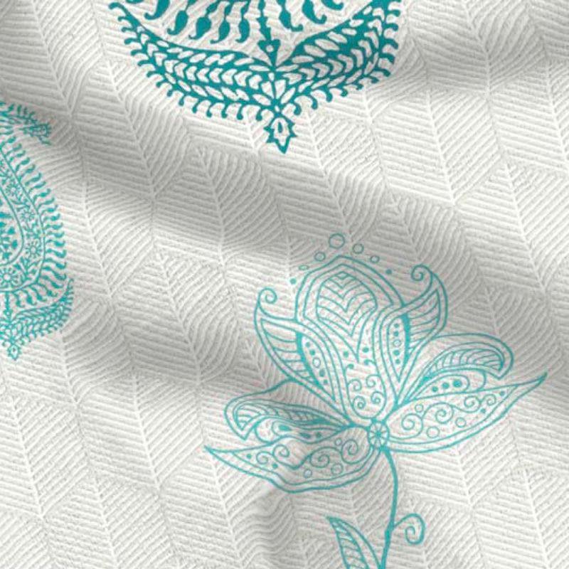 Buy Bagru Print Bedsheet - Cyan Bedsheets from Vaaree