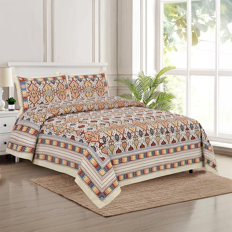 Buy Baneeta Ethnic Bedshhet - Orange & Yellow Bedsheets from Vaaree