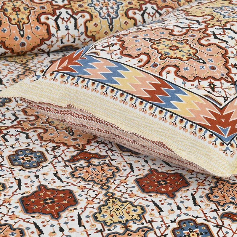 Buy Baneeta Ethnic Bedshhet - Orange & Yellow Bedsheets from Vaaree