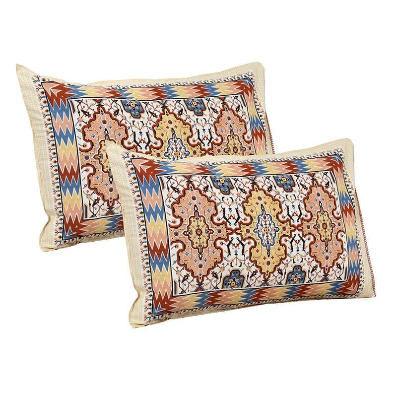 Buy Baneeta Ethnic Bedshhet - Orange & Yellow Bedsheets from Vaaree