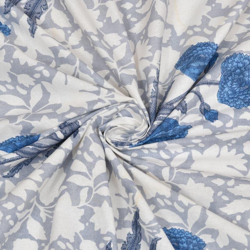 Buy Barkha Ethic Floral Bedsheet - Blue & Grey Bedsheets from Vaaree