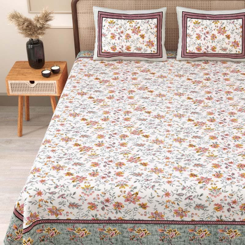 Buy Bedsheets - Barkha Printed Bedsheet - Grey at Vaaree online