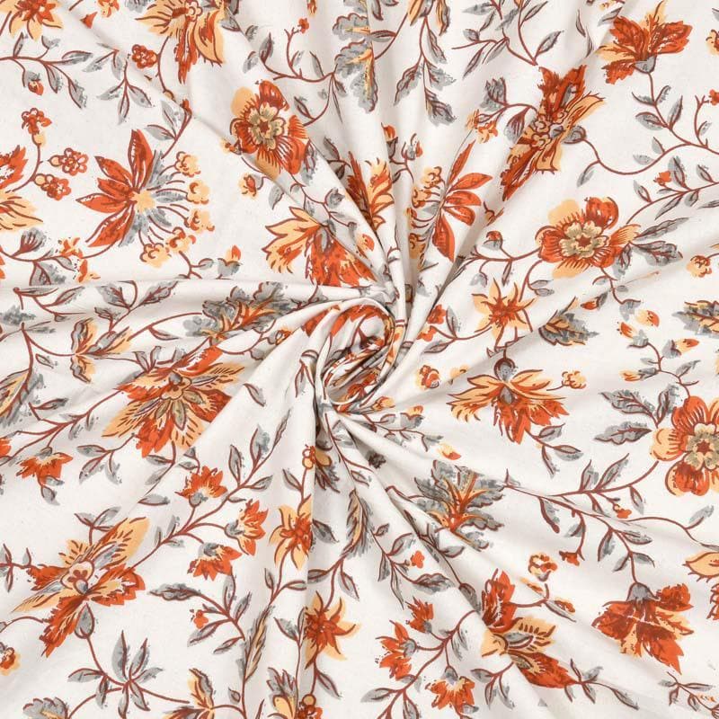 Buy Barkha Printed Bedsheet - Orange Bedsheets from Vaaree