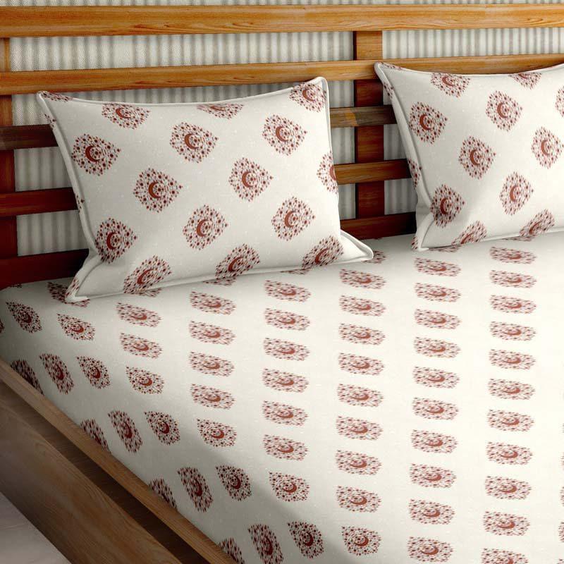 Buy Batik Print Bedsheet - Orange Bedsheets from Vaaree