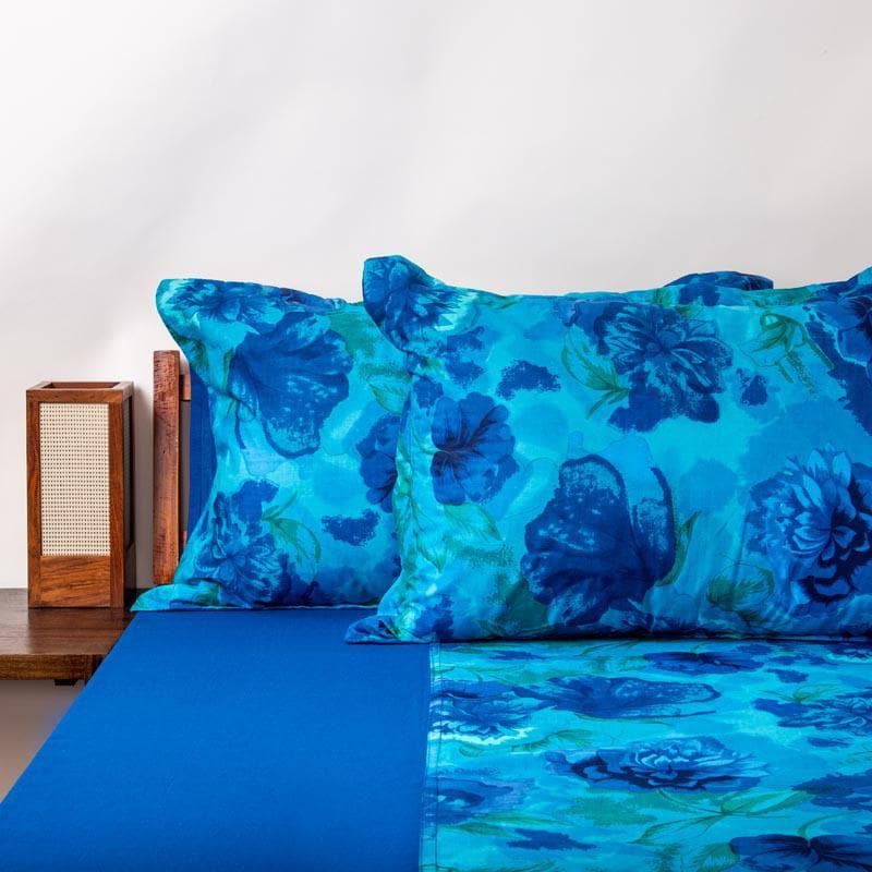 Buy Beatific Blue Bedsheet Bedsheets from Vaaree