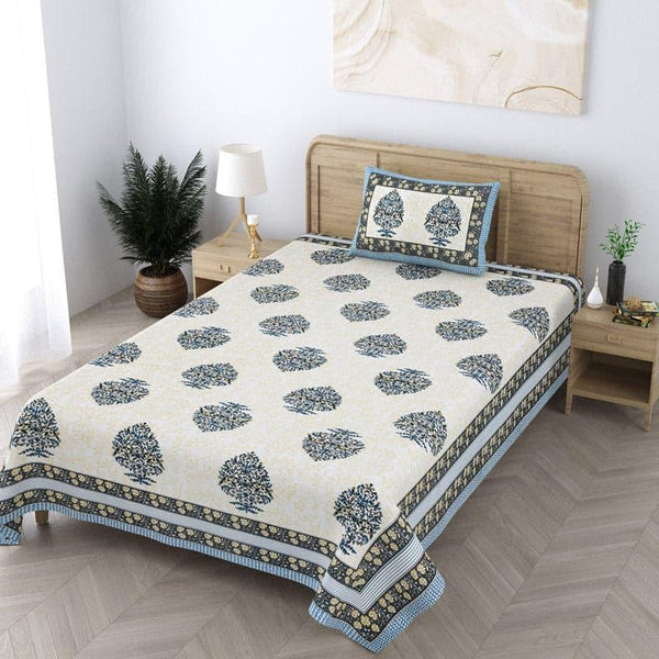 Buy Bedsheets - Bertrum Printed Bedsheet - Blue at Vaaree online