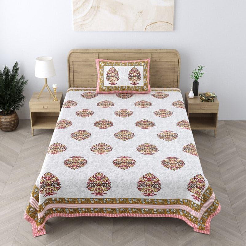 Buy Bertrum Printed Bedsheet - Pink Bedsheets from Vaaree