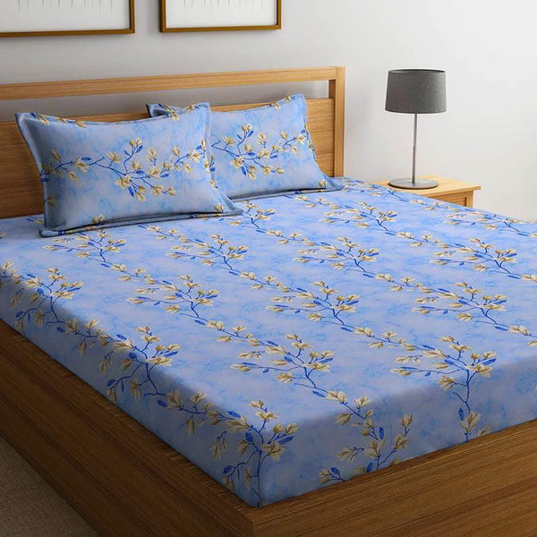 Buy Bethany Blue Bedsheet Bedsheets from Vaaree