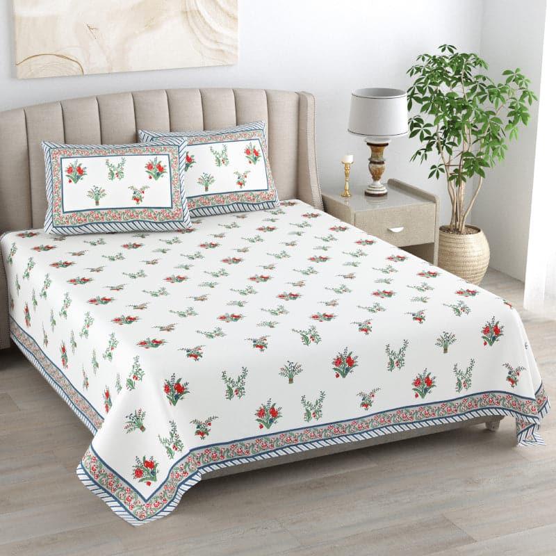 Buy Bethany Printed Bedsheet - Blue Bedsheets from Vaaree