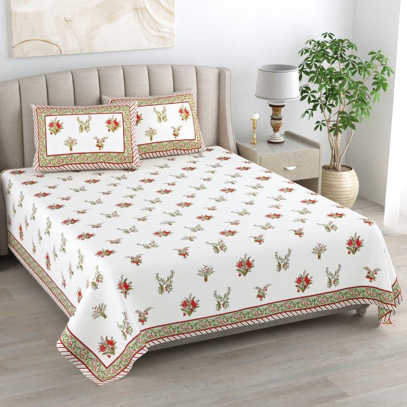 Buy Bethany Printed Bedsheet - Green Bedsheets from Vaaree