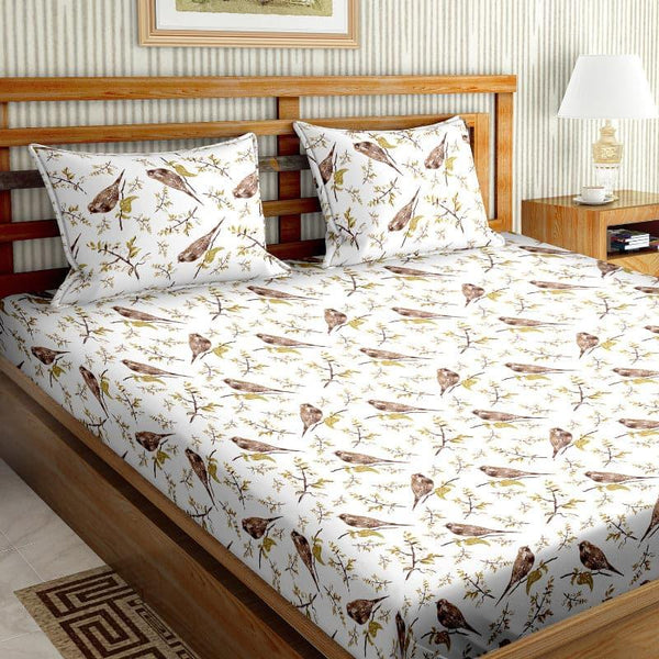 Buy Birdie Heaven Bedsheet - Brown Bedsheets from Vaaree