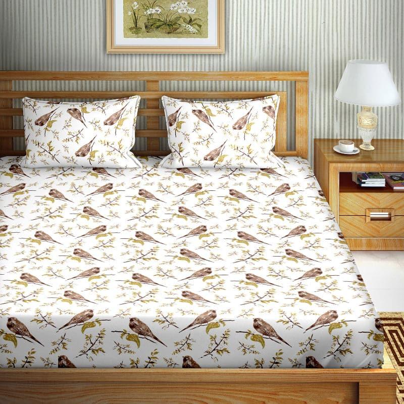 Buy Birdie Heaven Bedsheet - Brown Bedsheets from Vaaree