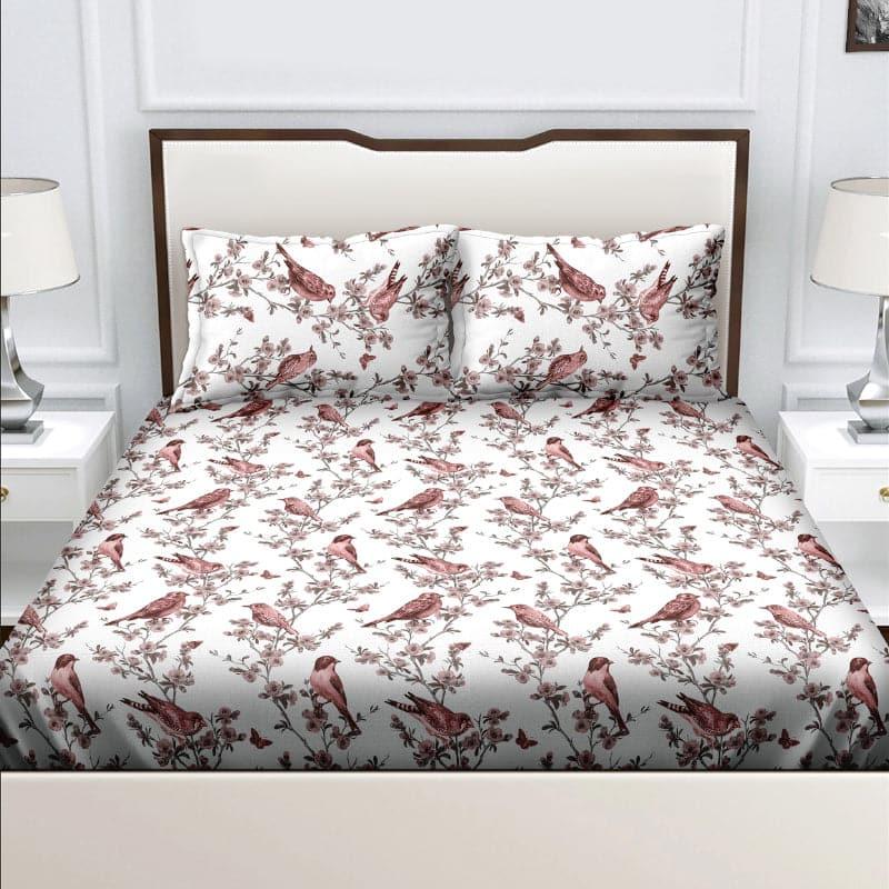 Buy Birdie Heaven Bedsheet - Maroon Bedsheets from Vaaree