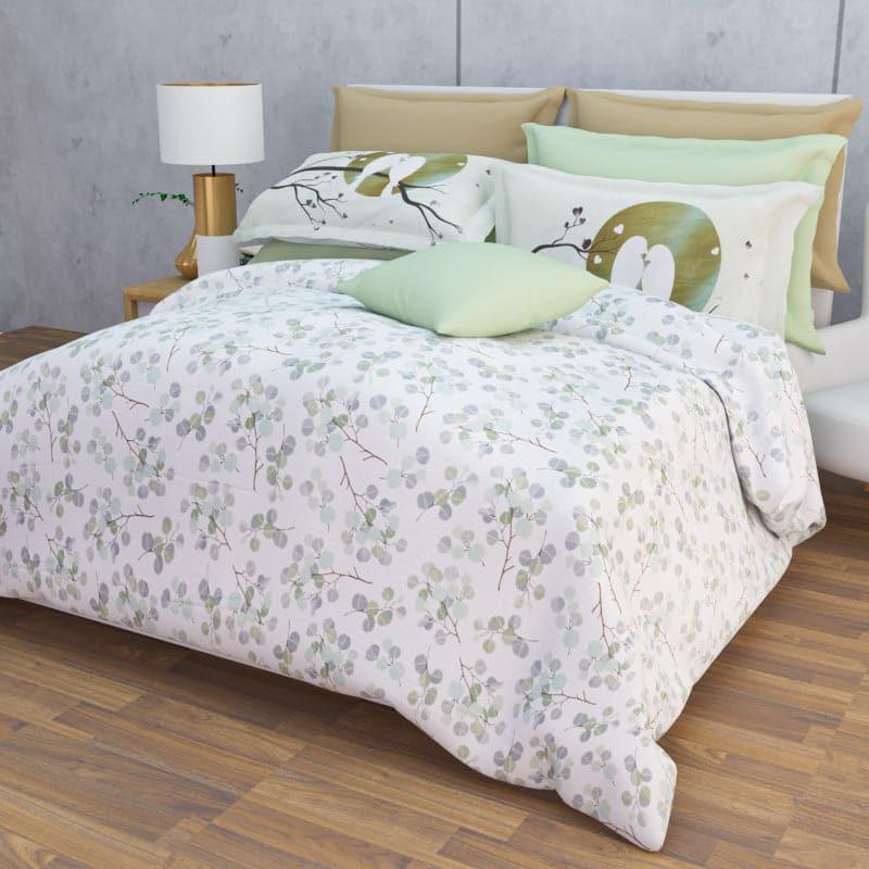 Buy Birdie Love Floral Bedsheet - Olive Green Bedsheets from Vaaree