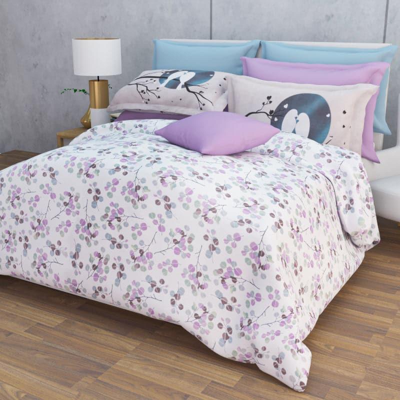 Buy Birdie Love Floral Bedsheet - Purple Bedsheets from Vaaree