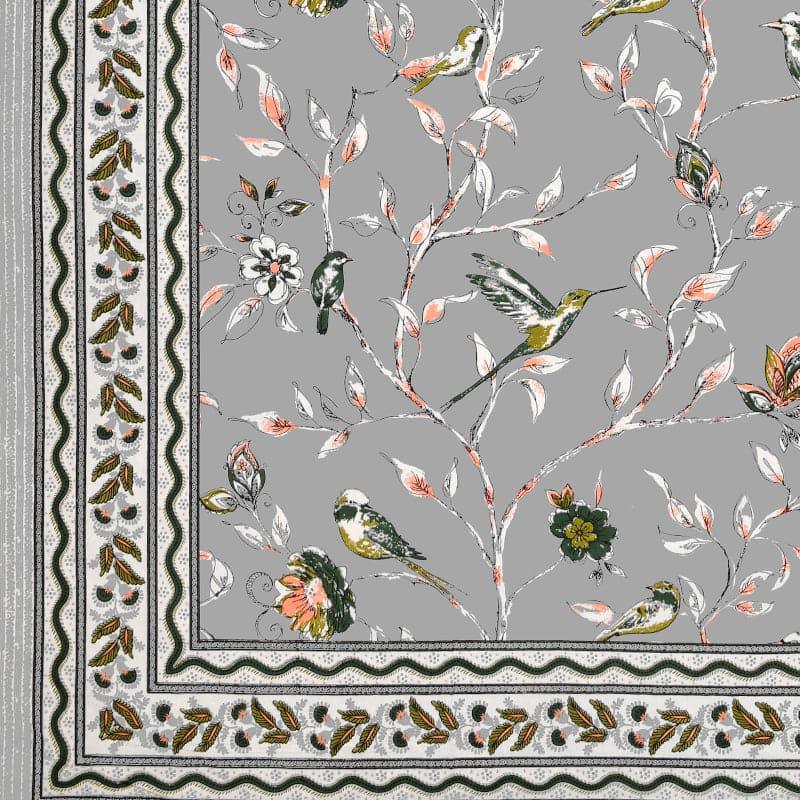 Buy Birdie Orchard Floral Bedsheet - Grey Bedsheets from Vaaree