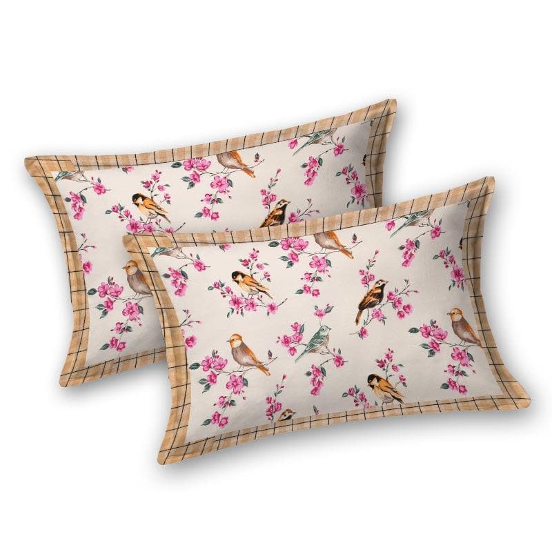 Buy Birdsong Bouquet - Pink Bedsheets from Vaaree