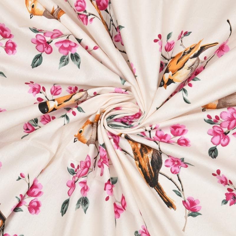 Buy Birdsong Bouquet - Pink Bedsheets from Vaaree