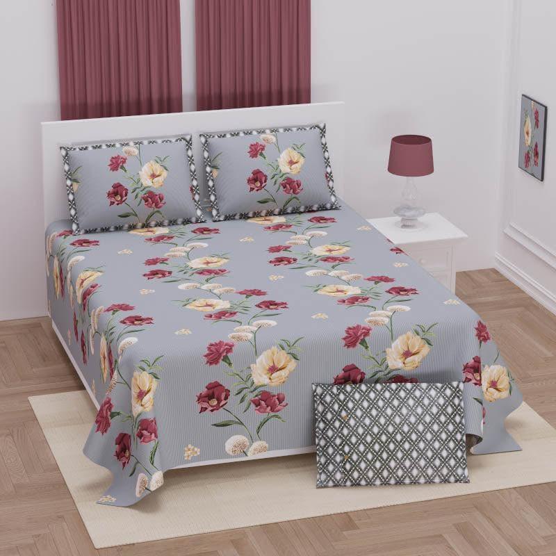 Buy Blooming Drape Bedsheet - Grey Bedsheets from Vaaree