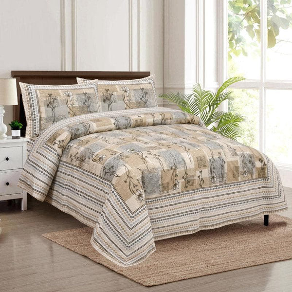 Buy Bloomsie Checkers Bedsheet - Beige Bedsheets from Vaaree