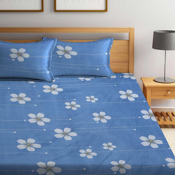 Buy Blue Cora Bedsheet Bedsheets from Vaaree