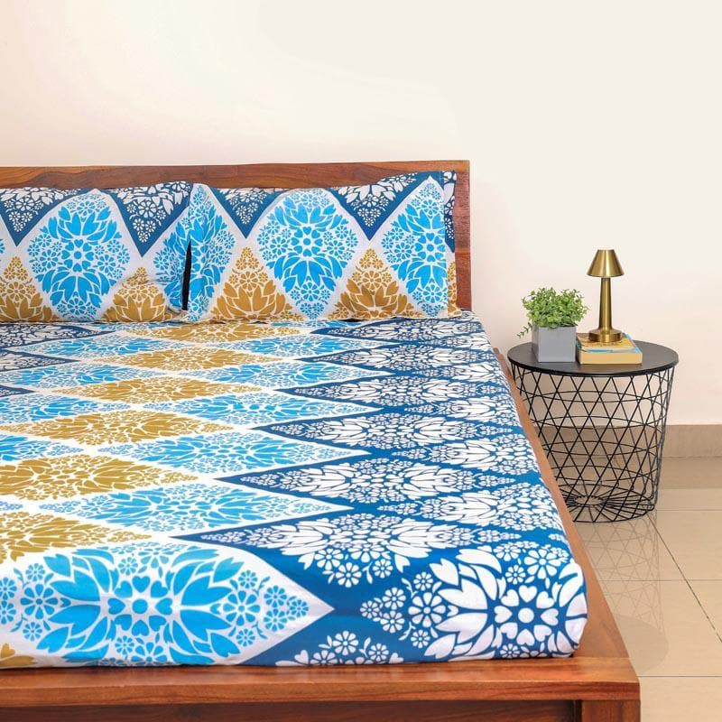 Buy Blue Lake Printed Bedsheet Bedsheets from Vaaree