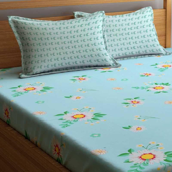 Buy Blue Mosaic Floral Bedsheet Bedsheets from Vaaree