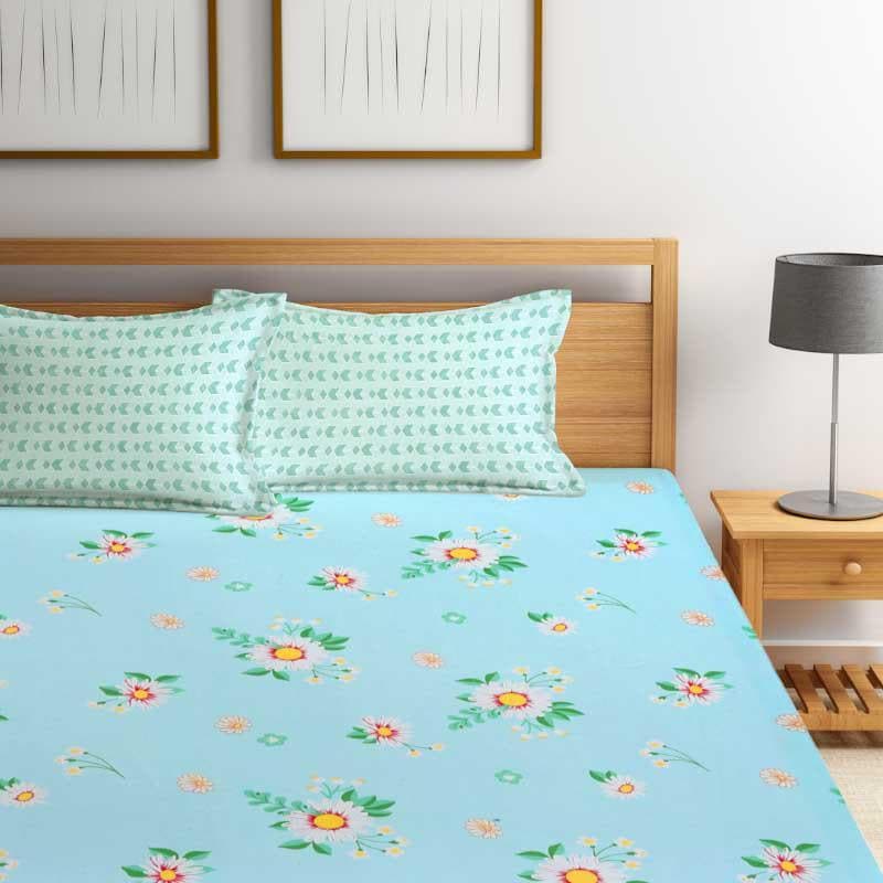 Buy Blue Mosaic Floral Bedsheet Bedsheets from Vaaree